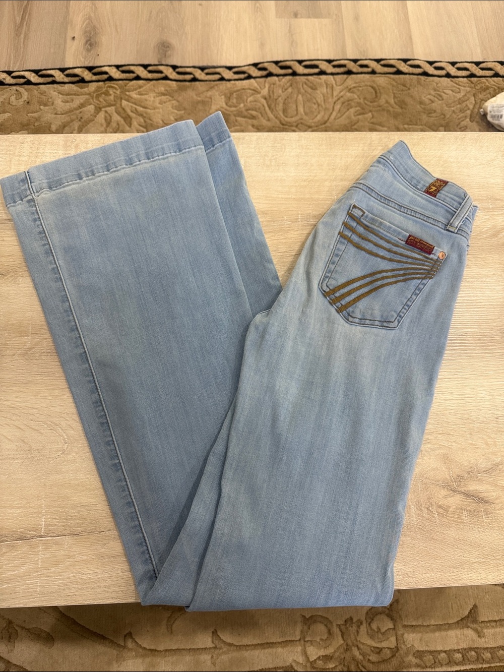 7 For All Mankind Light Blue Wide-Leg Jeans